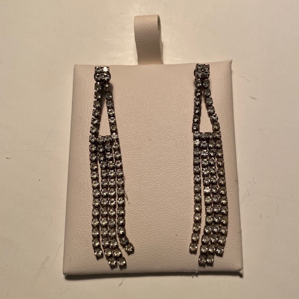 Vintage Rhinestone Dangle Earrings